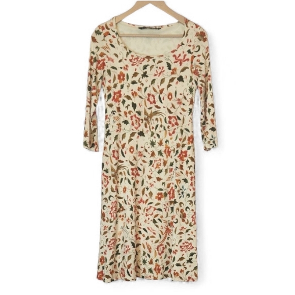 PERUVIAN COLLECTION Floral Bird Midi Dress, size S - Picture 14 of 14